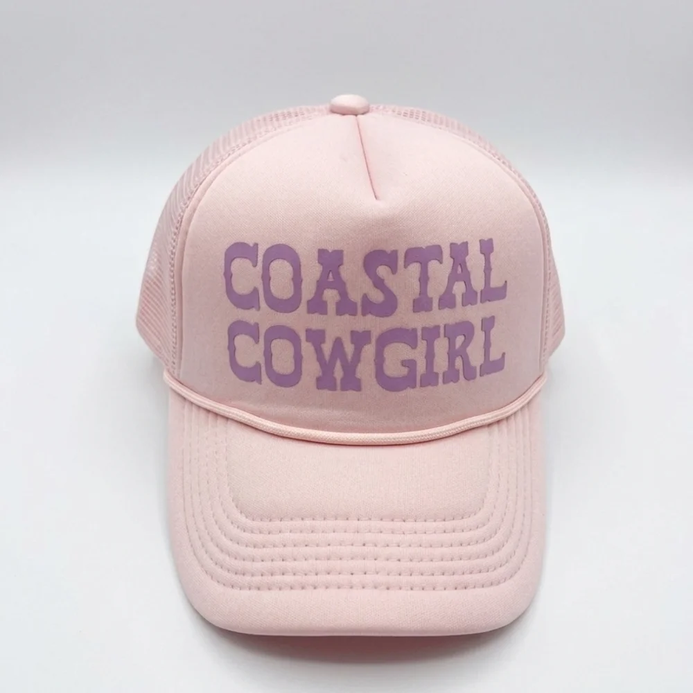 Source Unknown Pink Trucker‎ Hat with Lavender Lettering